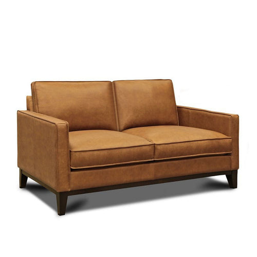 GTR Leather Metropole 100% Top Grain Pull Up Mid-century Loveseat