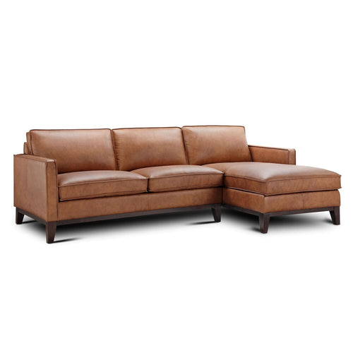GTR Leather Pimlico Contemporary 100% Top Grain Sectional with Chaise