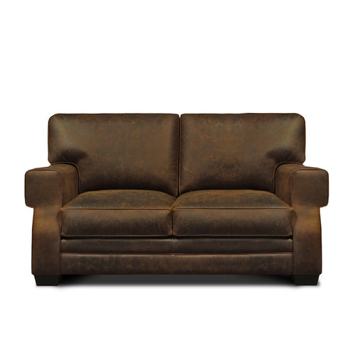 GTR Leather Cordova 100% Top Grain Mid-century Loveseat