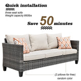 Ovios 10 Pieces Outdoor Patio Furniture with 360° Swivel Rocking Chairs All Weather Patio Sectional Sofa Set for Balcony 5