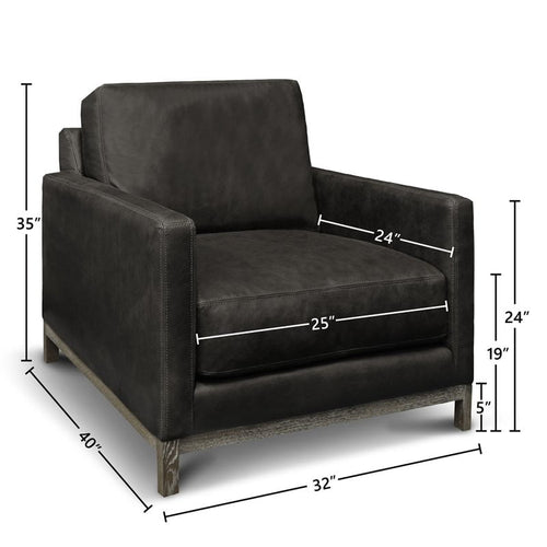 GTR Leather Monterrey 100% Top Grain  Modern Americana Armchair
