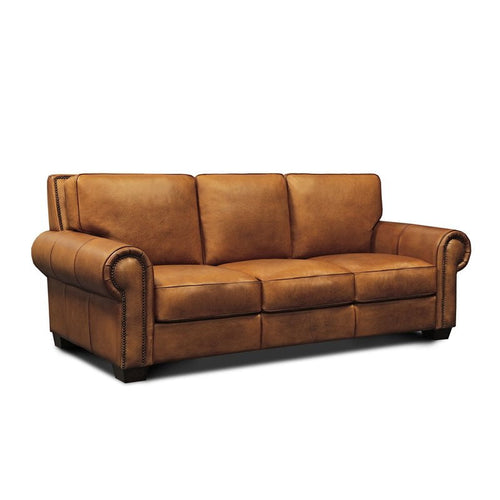 GTR Leather Valencia 100% Top Grain Hand Antiqued  Traditional Sofa