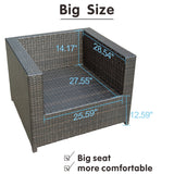 Ovios 12 Pieces Patio Furniture Set, PE Rattan Outdoor Sectional Furniture Sofa Set, Wicker Patio Conversation Set with Coffee Table for Backyard 6