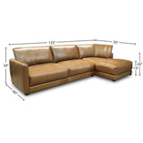 GTR Leather Raffa 100% Top Grain Contemporary Sectional, Right Arm Chaise 2