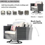 Ovios Outdoor Patio Furniture Set with 360 Degree Swivel Rocking Chairs 7 Pieces All Weather Wicker Patio Sectional Sofa with Coffee Table 4