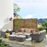 Ovios 8 Pieces Outdoor Furniture All-Weather Patio Conversation Set Wicker Sectional Couch with Cushions 1