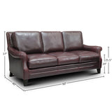 GTR Leather Adriana 100% Top Grain  Traditional Sofa 2