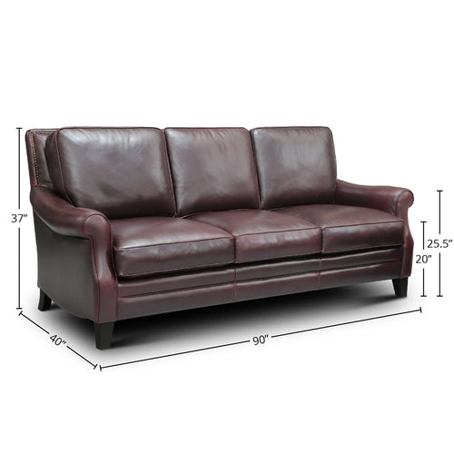 GTR Leather Adriana 100% Top Grain  Traditional Sofa