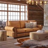 GTR Leather Valencia 100% Top Grain Hand Antiqued  Traditional Sofa 4
