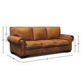 GTR Leather Valencia 100% Top Grain Hand Antiqued  Traditional Sofa 2