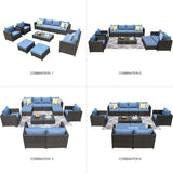 Ovios 12 Pieces Patio Furniture Set, PE Rattan Outdoor Sectional Furniture Sofa Set, Wicker Patio Conversation Set with Coffee Table for Backyard 5