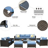 Ovios 12 Pieces Patio Furniture Set, PE Rattan Outdoor Sectional Furniture Sofa Set, Wicker Patio Conversation Set with Coffee Table for Backyard 3