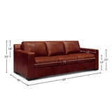 GTR Leather Santiago 100% Top Grain  Mid-century Sofa, Russet Brown 2