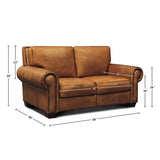 GTR Leather Valencia 100% Top Grain Hand Antiqued  Traditional Loveseat 2