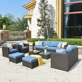 Ovios 12 Pieces Patio Furniture Set, PE Rattan Outdoor Sectional Furniture Sofa Set, Wicker Patio Conversation Set with Coffee Table for Backyard 2