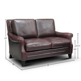GTR Leather Adriana 100% Top Grain  Traditional Loveseat 2