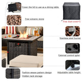 Ovios 7 Pieces Outdoor Patio Furniture with 30 inch Fire Pit Table All Weather Wicker Conversation Set with 360°Swivel Chair for Porch Metal Frame 5