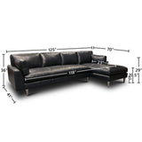 GTR Leather Skyline 100% Top Grain  Americana Sectional, Right Arm Chaise 2