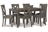 Caitbrook Gray Dining Table and Chairs, Set of 7 2