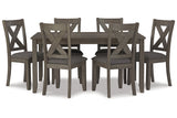 Caitbrook Gray Dining Table and Chairs, Set of 7 3