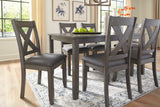 Caitbrook Gray Dining Table and Chairs, Set of 7 4