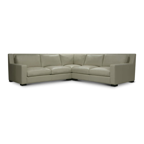 GTR Leather Montreal 121.5" Wide Upholstered Sectional, Boca Linen