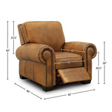 GTR Leather Valencia 100% Top Grain Hand Antiqued  Traditional Recliner 2