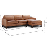 GTR Leather Pimlico Contemporary 100% Top Grain  Sectional with Chaise 2
