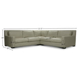 GTR Leather Montreal 121.5" Wide Upholstered Sectional, Boca Linen 2