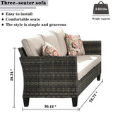 Ovios Outdoor Patio Furniture Set with 360 Degree Swivel Rocking Chairs 7 Pieces All Weather Wicker Patio Sectional Sofa with Coffee Table 6