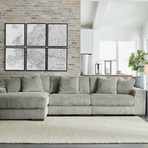 Ashley Lindyn - Fog - 3-Piece Sectional With Laf Corner Chaise